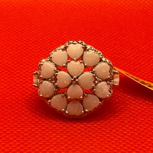 WHITE OPAL TOPAZ HEART RING - Picture 4 of 7